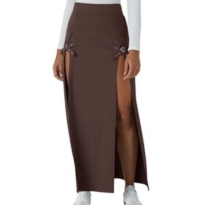 Halara High Waisted Decorative Buckle Maxi Skirt